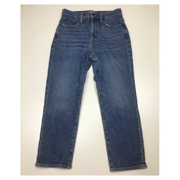 Madewell Denim - MADEWELL Petite Medium/Light Wash 5 Pocket Classic Straight Cropped Jeans
